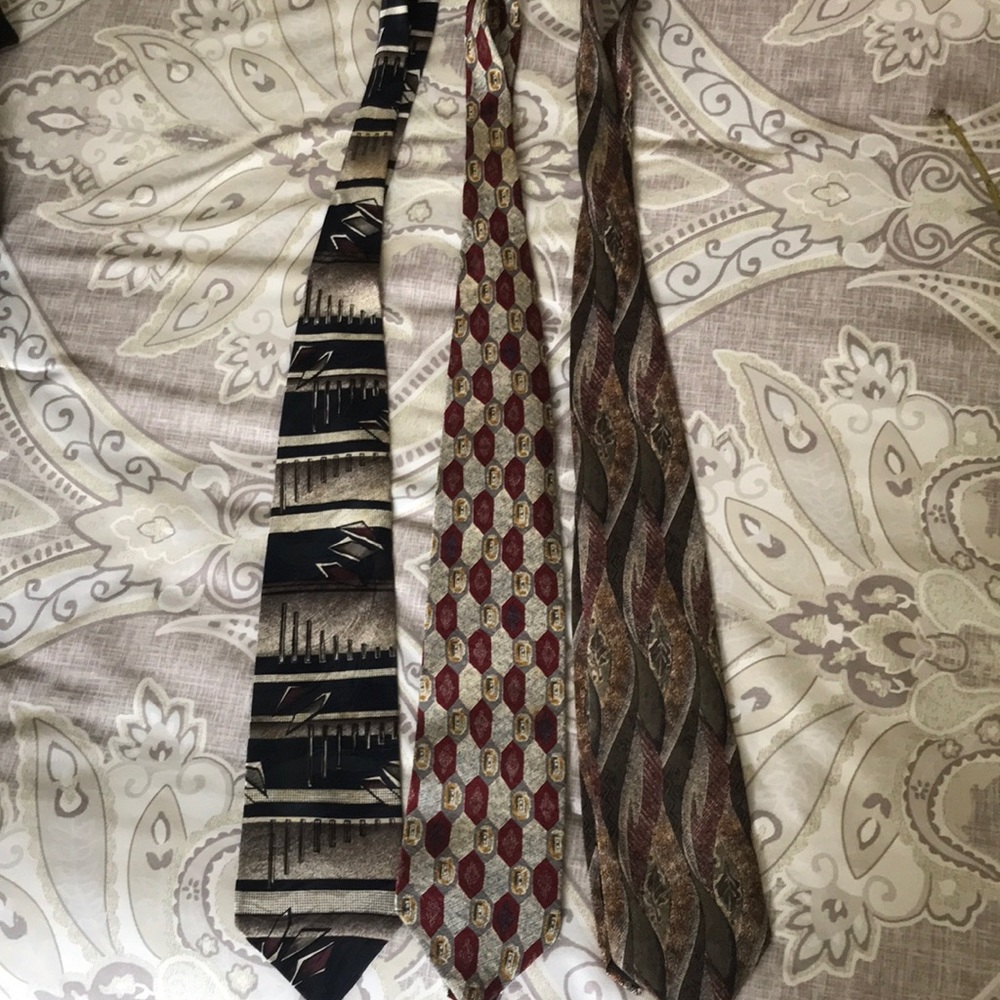 Bundle of three silk ties.